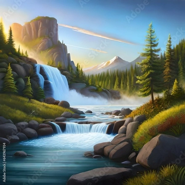 Obraz river in the mountains