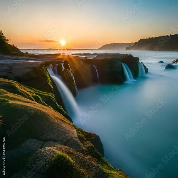 Obraz sunrise over the river