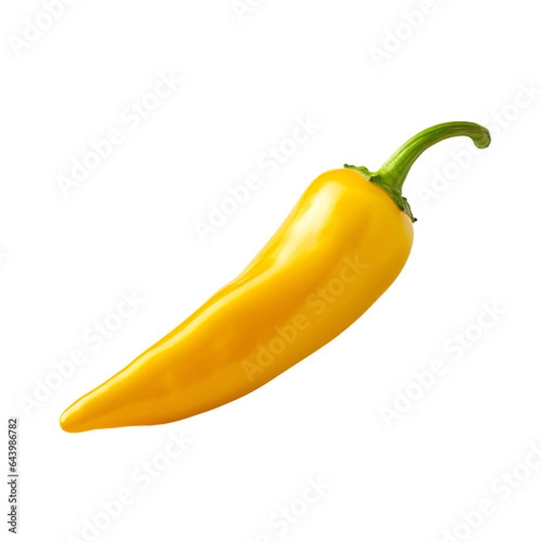 Obraz yellow hot chili pepper isolated on a white background, PNG