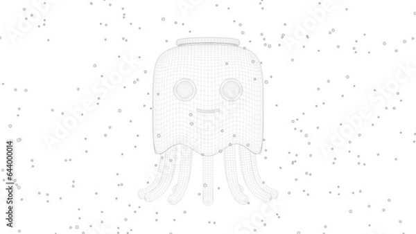 Fototapeta Jellyfish Cartoon_Wireframe 02
( 3D Rendering , 3D Illustration )