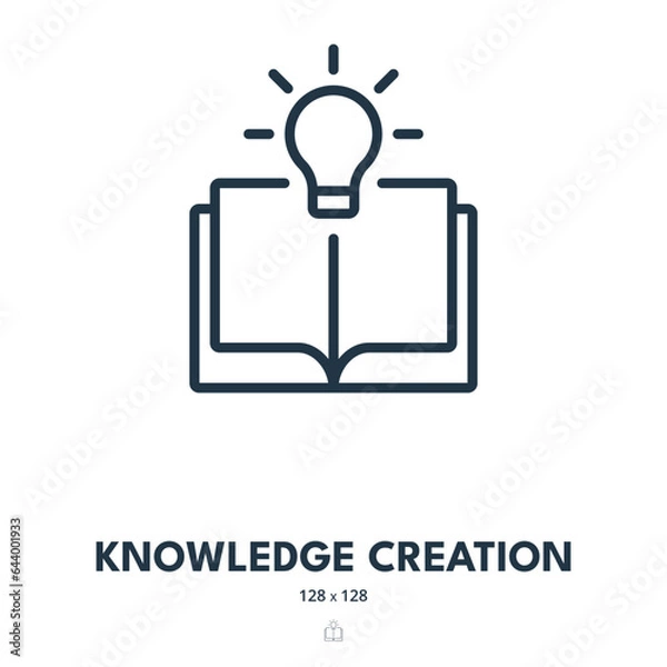 Obraz Knowledge Creation Icon. Book, Idea, Creativity. Editable Stroke. Simple Vector Icon