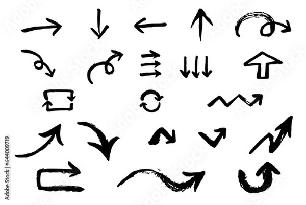 Fototapeta 手描きの矢印コレクション