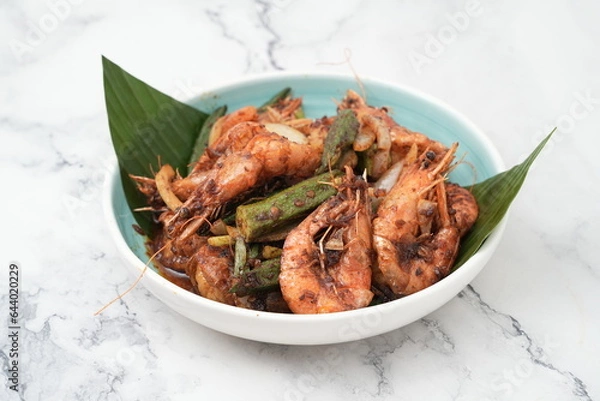 Obraz Spicy prawn with chili