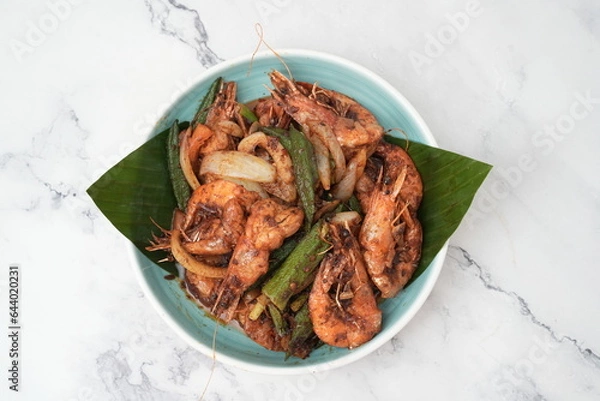 Obraz Spicy prawn with chili