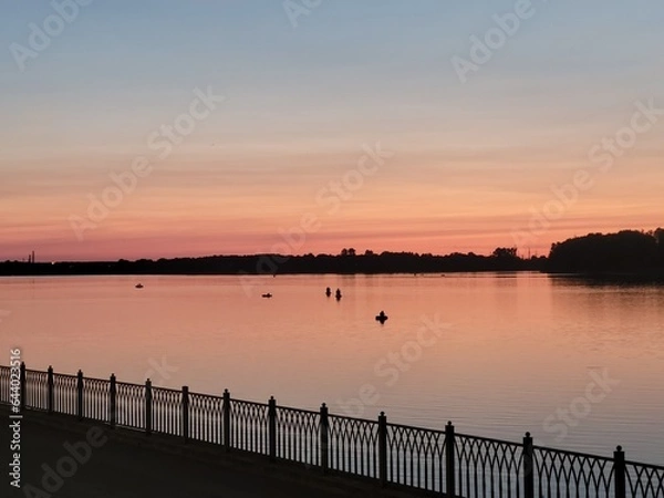 Obraz sunset on the lake