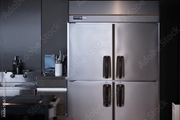 Obraz 厨房の中の業務用冷蔵庫
