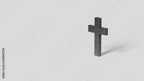 Fototapeta Dark Cross Sign on a Light Background. Christian religious concept