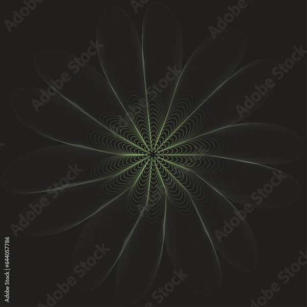 Fototapeta abstract art floral design line blending vector design 3D illusion