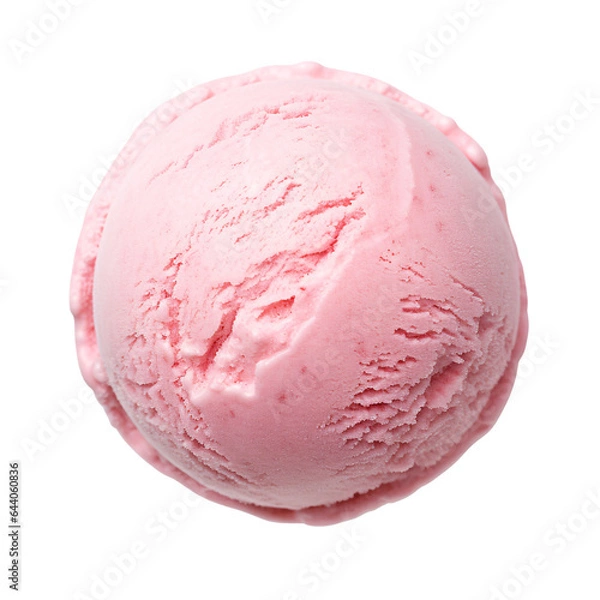 Obraz Strawberry ice cream isolated on a transparent background, PNG