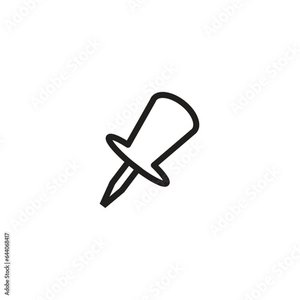 Obraz push pin vector icon line template