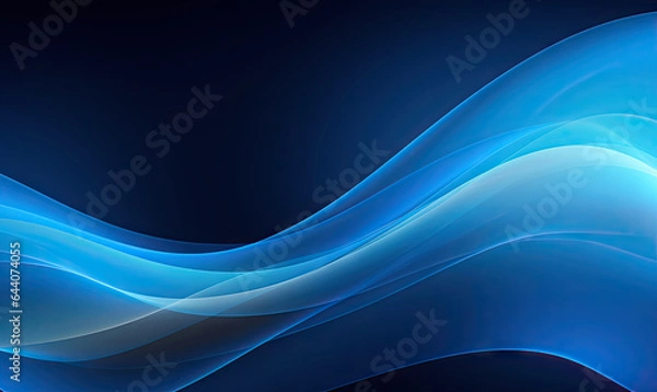 Fototapeta Abstract blue wave wallpaper. Created with generative AI tools