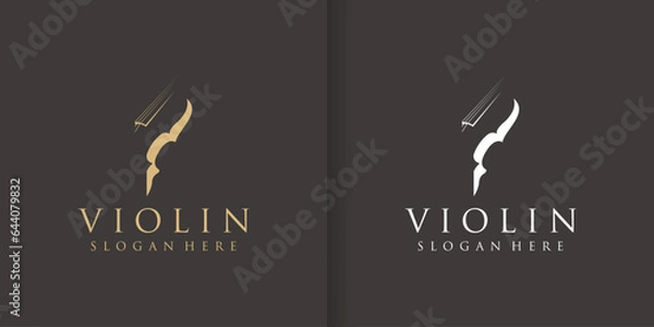 Obraz Abstract violin musical instrument vector logo