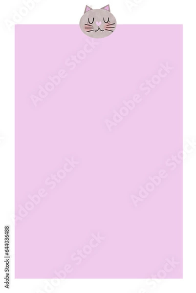 Fototapeta cat with blank note