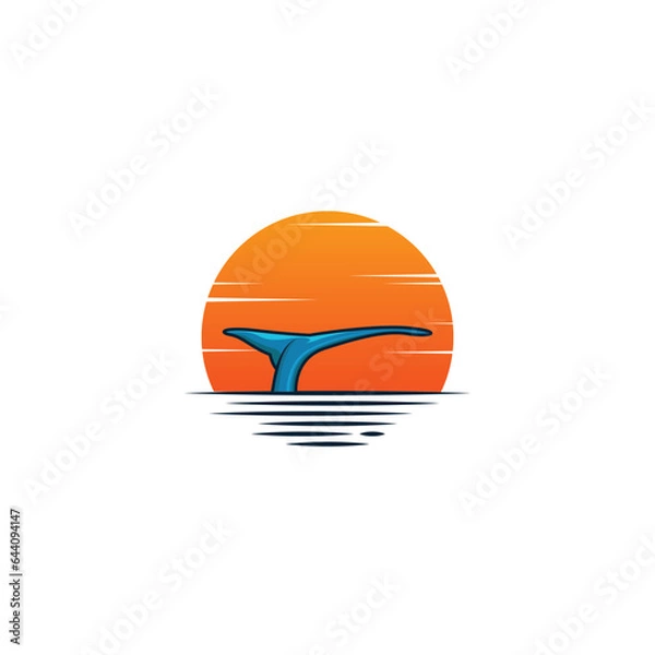 Obraz Whale tail logo vector graphics