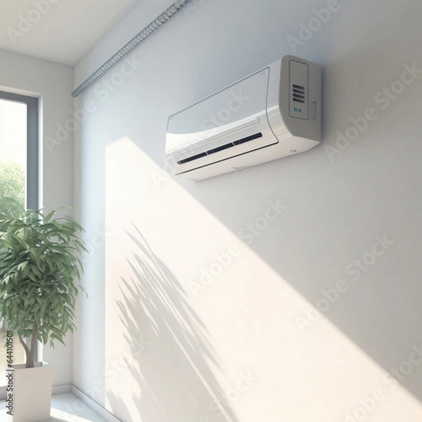Obraz Air conditioner in white room wall