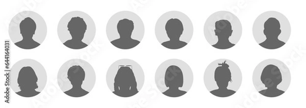 Obraz ダミーの人物シルエット。アイコンセット。