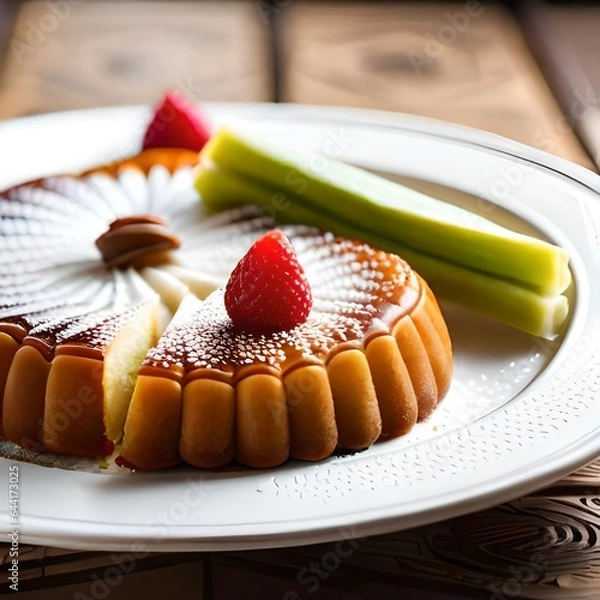 Fototapeta cake with strawberries Created using generative AI tolls