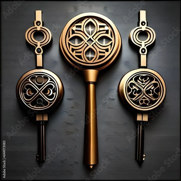 Fototapeta keys on black background Created using generative AI tolls