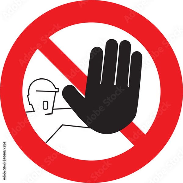 Obraz Prohibido, área restringida, no pase, solo personal autorizado, atención, precaución. Prohibited, restricted area, do not pass, only authorized personnel, attention, caution. 