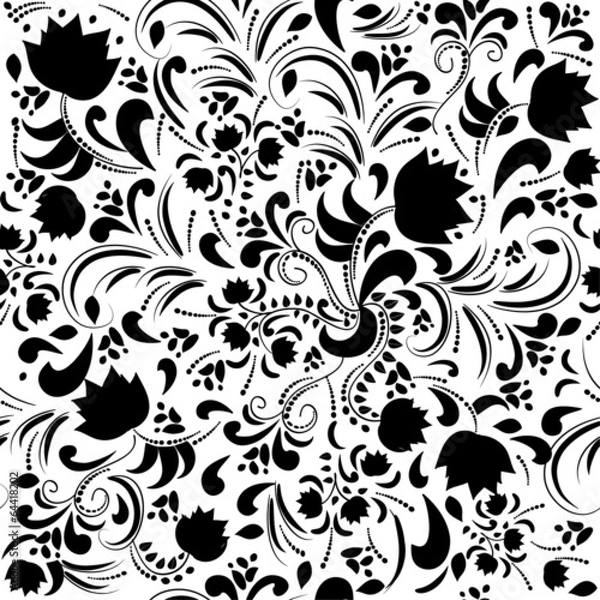 Obraz Seamless floral pattern. Vector illustration.