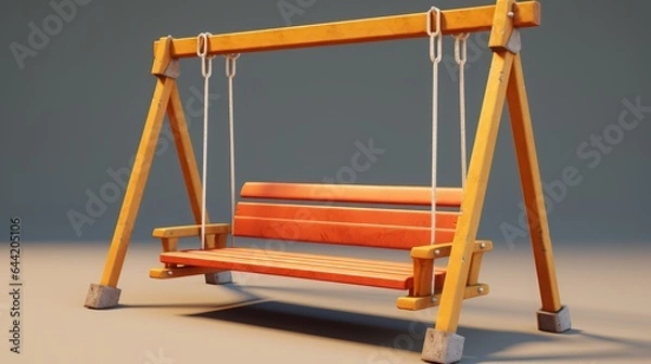 Fototapeta children's swing isometry.