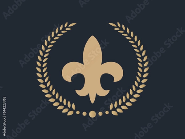 Obraz Fleur de lys icon vector in wreath