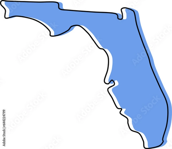 Fototapeta florida map florida outline vector