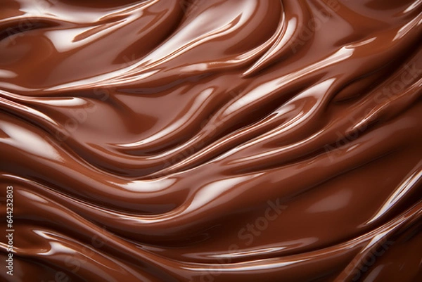 Obraz Full frame closeup background of delicious sweet melted chocolate glaze texture on top of cake
