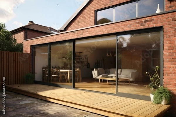 Fototapeta Building a loft extension in Southport, UK. Generative AI