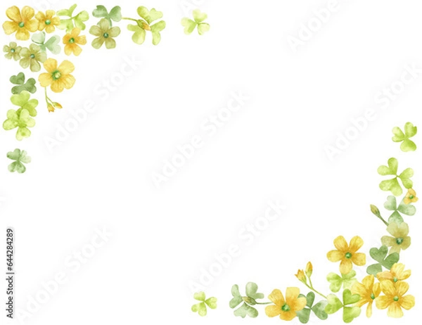 Obraz コーナーに飾ったカタバミの背景素材