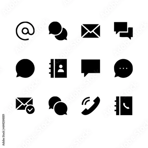 Obraz Contact us icons. Web icon set, vector Illustration on white background can used for content item