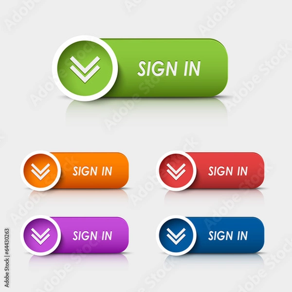 Obraz Colored rectangular web buttons sign in