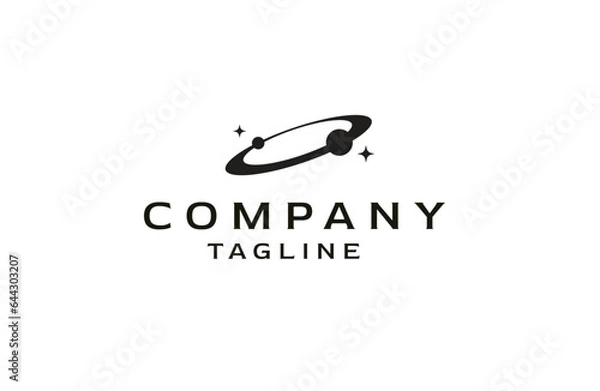 Obraz Outer space planet orbit logo icon design template flat vector