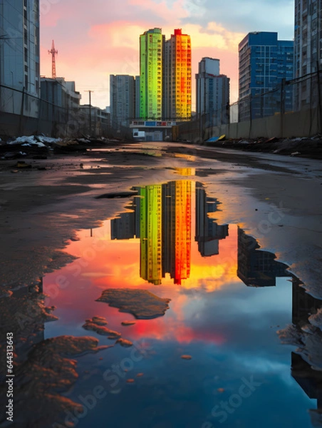 Obraz citiy skyline sunset