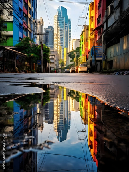 Fototapeta citiy skyline sunset