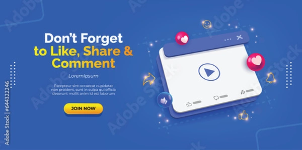 Obraz illustration of social media marketing through posts. Premium Vector.