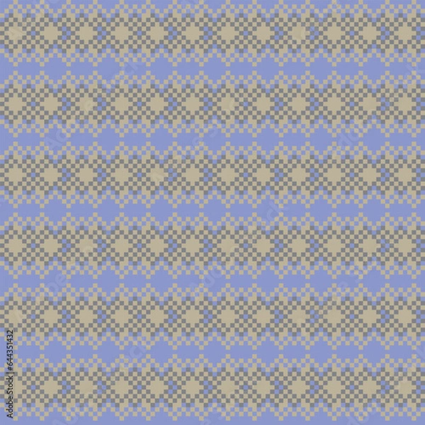 Fototapeta Neutral Colour Argyle Fair Isle Seamless Pattern Design