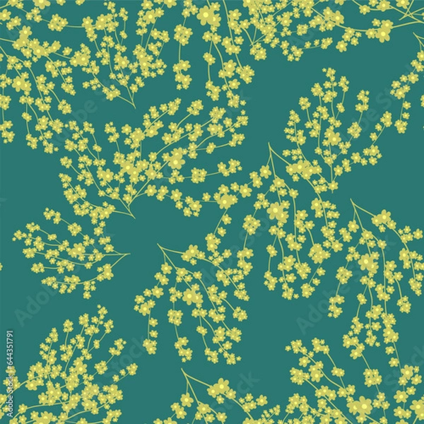 Fototapeta Beautiful paper art seamless pattern with flowers. Summer vector illustration. Spring floral vector illustration.Design element.