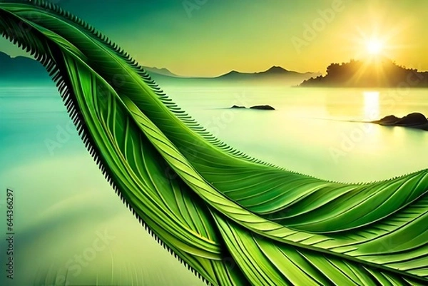 Obraz classical island with palm tree generated by ai