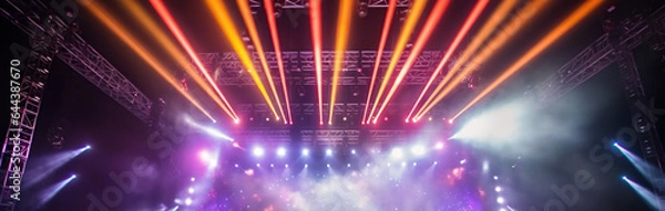 Fototapeta Concert background with neon light. Generative AI