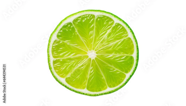 Fototapeta half lime isolated on transparent background cutout