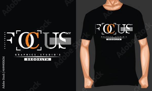 Obraz focus illustration typography shirt design editable template