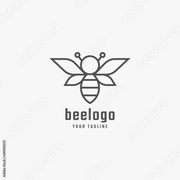 Fototapeta Bee line art logo