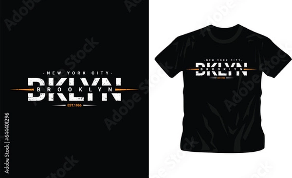 Obraz brooklyn vector writing shirt design editable template