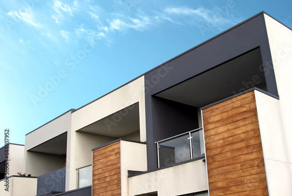 Obraz Two-Story Apartments with Balconies