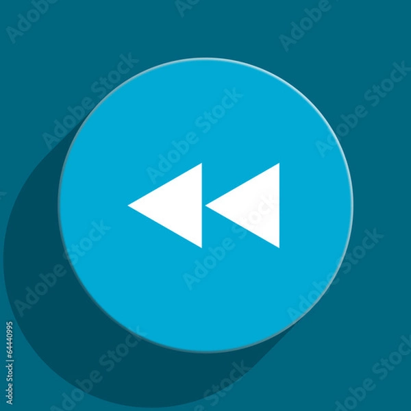Obraz rewind blue flat web icon