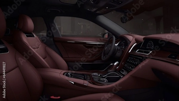 Obraz A modern car's inside is dark. 