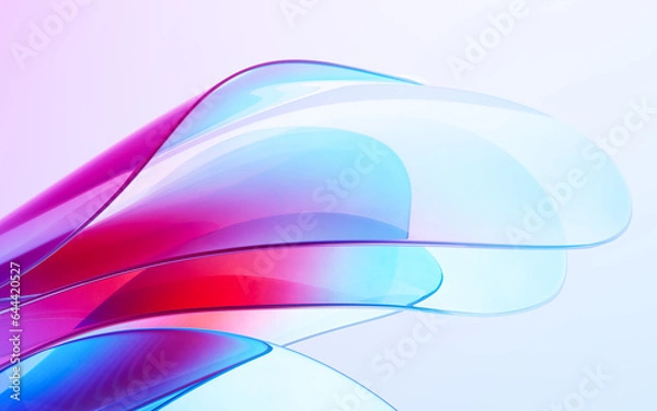Fototapeta Abstract gradient glass background, 3d rendering.