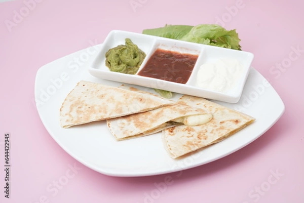 Obraz wrap quesadilla with dips
