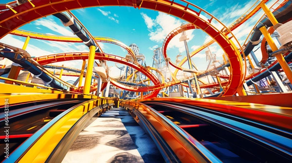 Obraz Rollercoaster track representing market fluctuations